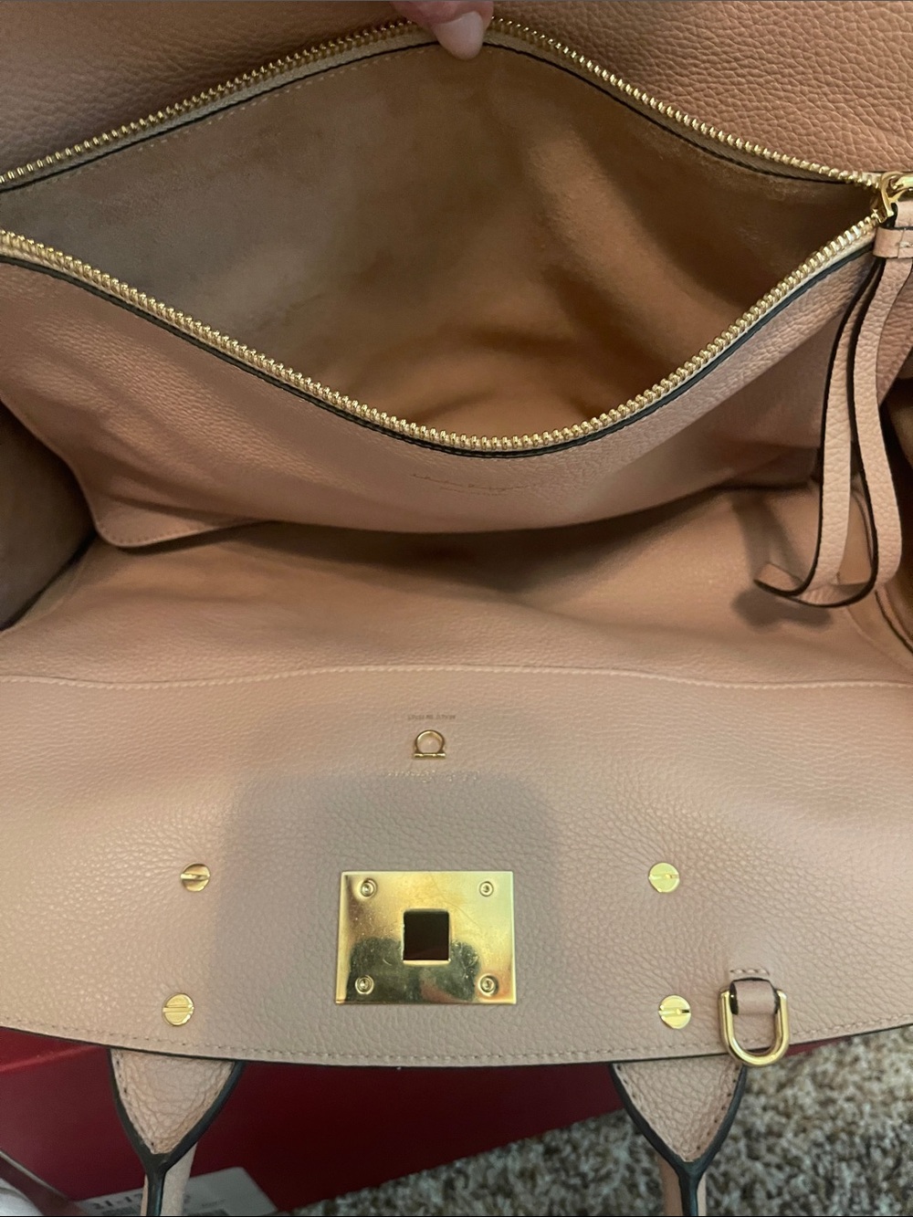 Salvatore Ferragamo Blush Pink Leather Top-Handle Satchel - Picture 5 of 10
